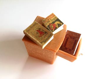 Miniature books, one twelfth scale, tiny book, dollhouse nursery, set of 3 classic story books, mini book, dollhouse book bundle, 12th scale