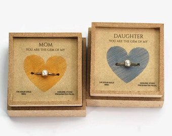 mother of the bride gift, gift mom, mother daughter jewelry, mothers day from daughter, mom jewelry, mothers ring, mother daughter rings