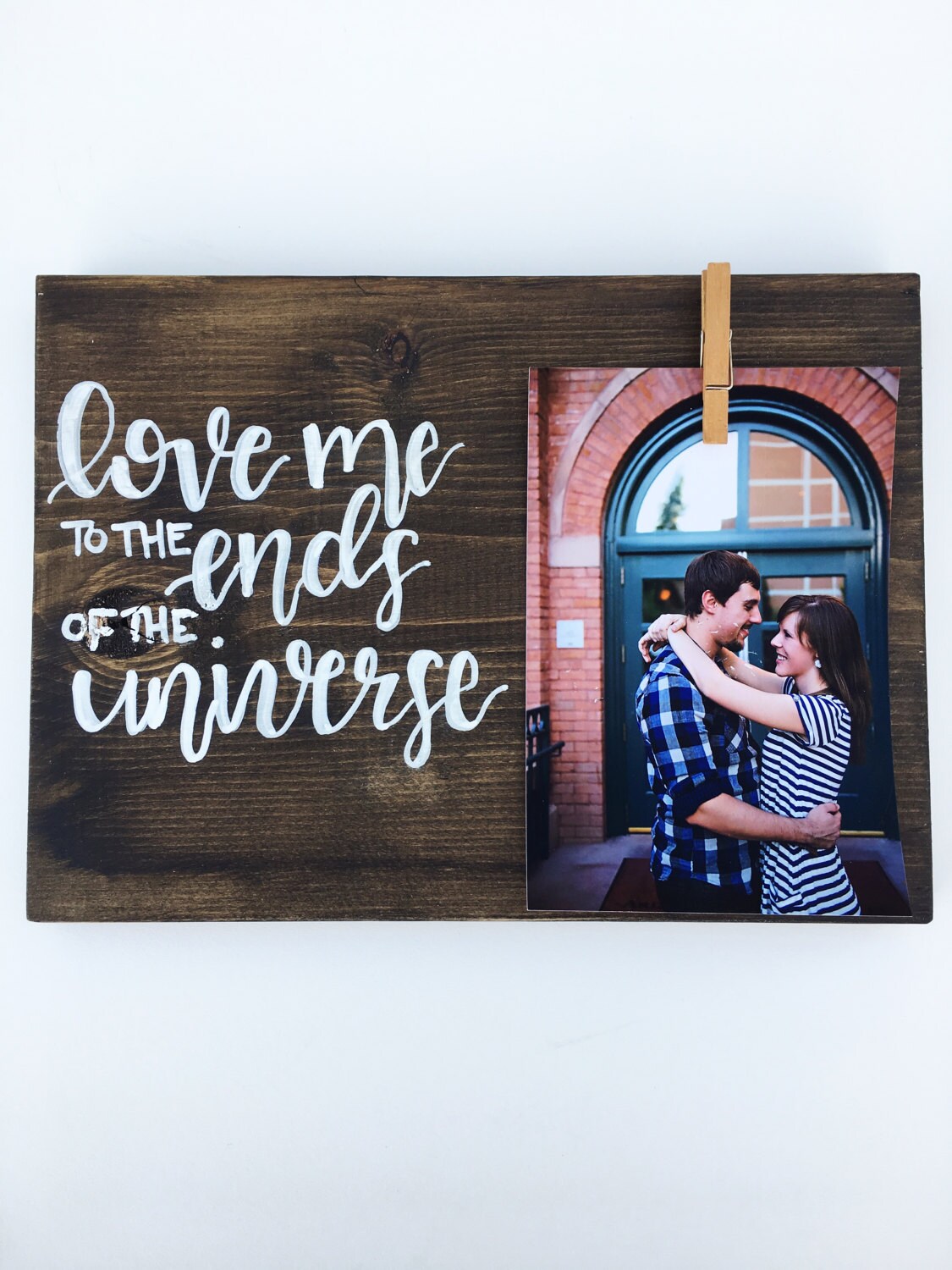 Rustic Picture Holder | Rustic Wood Picture Frame | Picture Frame Love Quote, Rustic Home Décor | Farmhouse Decor | Wedding Gift for Couple