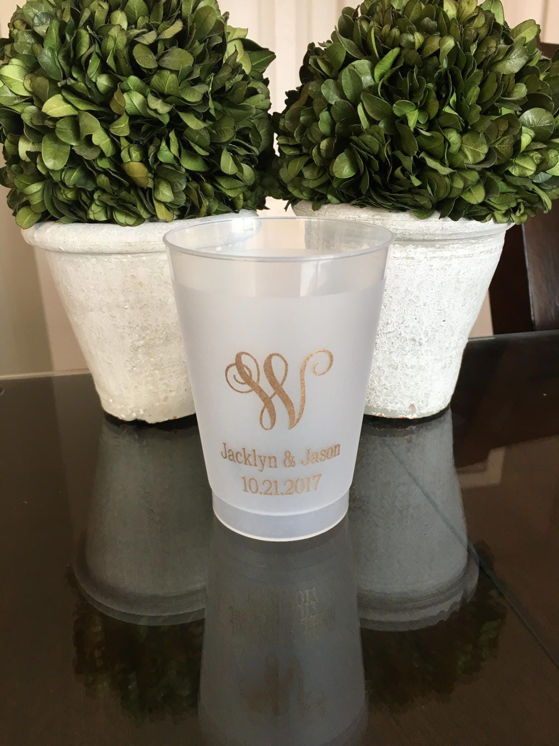 8 oz. Frosted Cups Personalized Wedding Favors Personalized