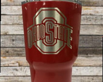 Powder coated Ohio State Buckeyes Ozark 30oz or 20z Tumbler, like yeti, rtic,sic cup
