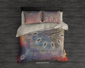 Chic Home Mandala Duvet Cover Set. Mandala Duvet Cover to Comforter Upgrade. Bohemian Bedding Set. Boho Chic Comforter Set.