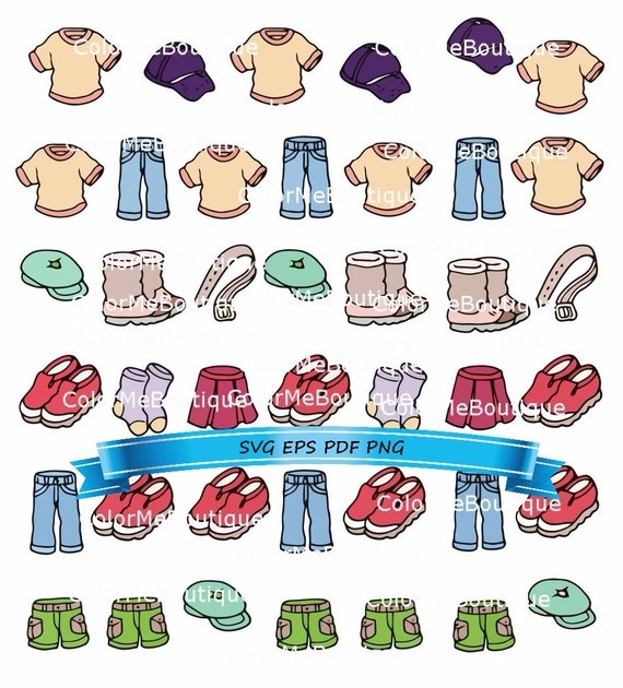 PRINTABLE Clothing Clipart for Stickers or Fun