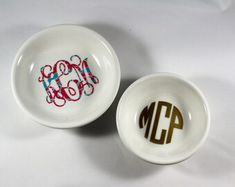 Monogrammed Ring Dish | Monogrammed Jewelry Dish | Personalized Jewelry Dish | Personalized Ring Dish | Monogram Decal | Engagement Present