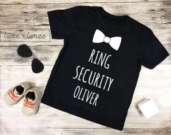 Ring Security, Ring Bearer, Baby boy's Clothing, Boys Tshirt, Ring bearer shirt, Wedding, ring bearer Gift, Wedding, Ring, Wedding gift