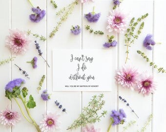 Matron Of Honor Card, Will You Be My Matron Of Honor Card, Matron Of Honor Proposal Card, Matron Of Honor Gift, rustic wedding Invite, PDF