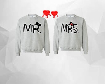 Mr Mickey Mrs Minnie Couple Sweatshirts Mickey Minnie Mouse Sweatshirts