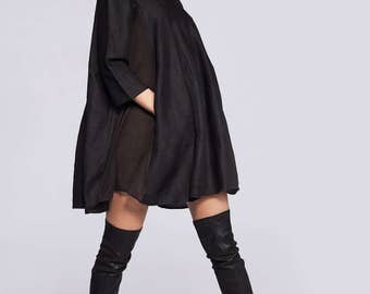 Linen Tunic, Trendy Plus Size Clothing, Plus Size Linen, Plus Size Tunic, Oversized Tunic, Black Tunic Dress, Womens Tunic,Black Linen Tunic