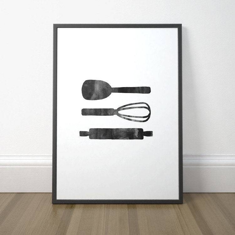 Printable Kitchen Sign Black and White Kitchen Print Kitchen