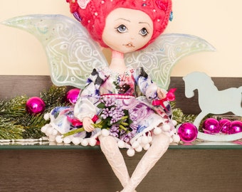 Flowers fairy doll. Handmade doll. Collectible doll. Interior doll. Art doll. Cloth doll. Rag doll. Textile doll. Elf doll. Soft doll.Toys