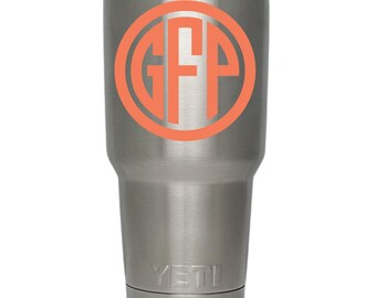 Monogram Decal || Monogram for Men, Monogram Sticker, Monogram Laptop Decal, Tumbler Sticker, Car Decal, Phone Decal