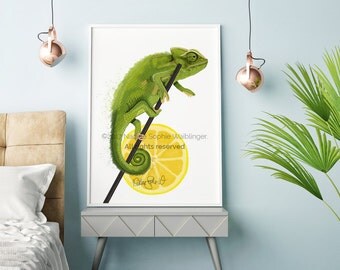 Reptile painting | Etsy