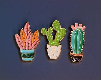 Enamel Pin Plants Set