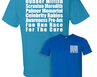 The Office Shirt, Dunder Mifflin T-Shirt, The Office TV Show, Meredith Rabies Awareness Fun Run Shirt, Unisex, Men's, Women's, Gym Shirt