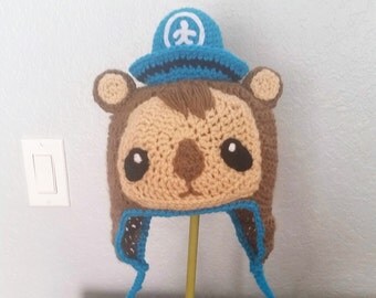 Crochet Shellington the Sea Otter Octonaut Hat - Cartoon Costume Hat - The Octonauts - Cosplay Crochet Hat