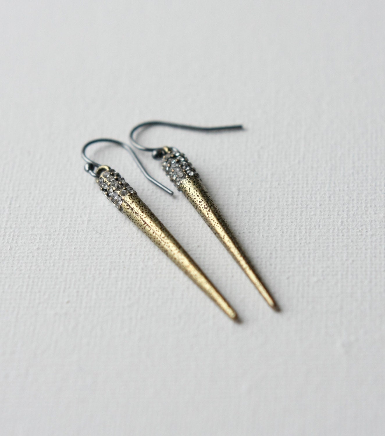 Long Metal Spike Earrings Spike Jewelry Linear Dangle