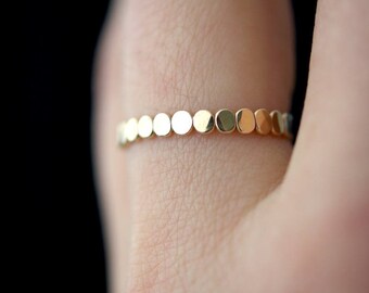 Gold Bead Stack ring, One Single Gold Fill stacking ring, stackable rings, thick gold ring, gold ring, thick gold band, textured ring