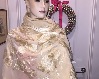Lady's Antique Brocade Shawl