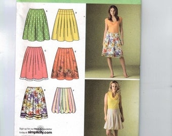 Misses Sewing Pattern Simplicity 4186 Misses Pleated Knee Length Skirt Size 6 8 10 12 14 UNCUT