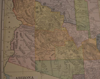 1919 State Map Arizona - Vintage Antique Map Great for Framing