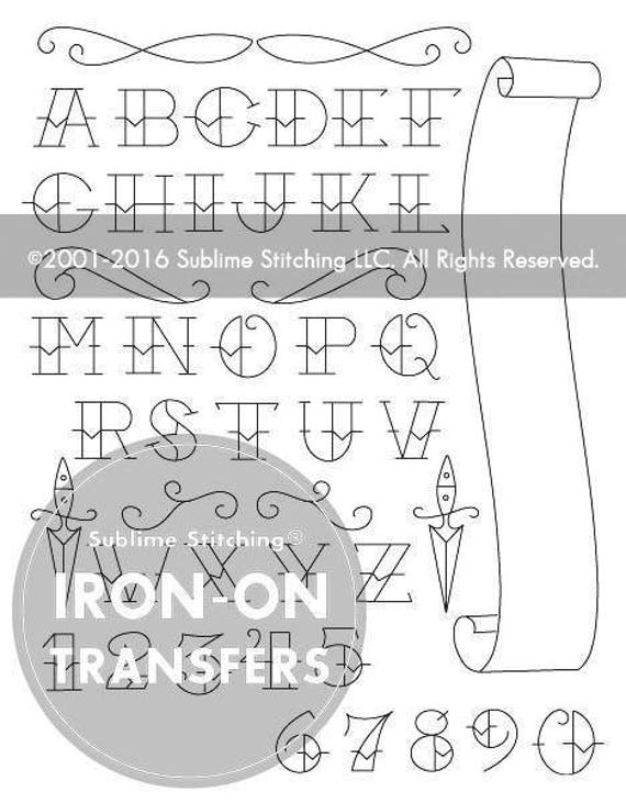 tattoo alphabet iron on hand embroidery transfer patterns