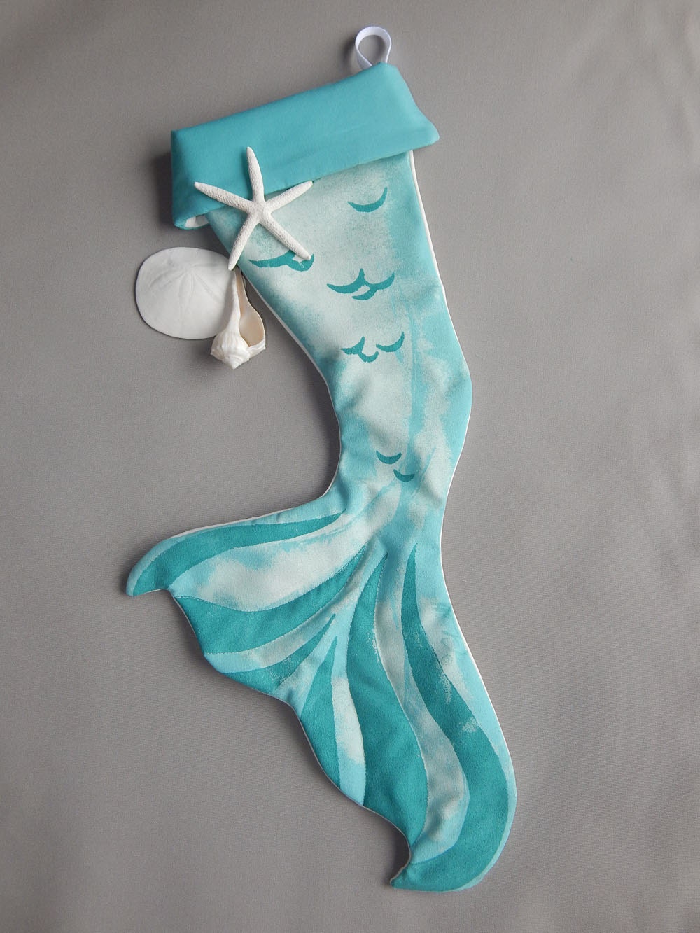 MERMAID CHRISTMAS STOCKING 25 63cm curved tail
