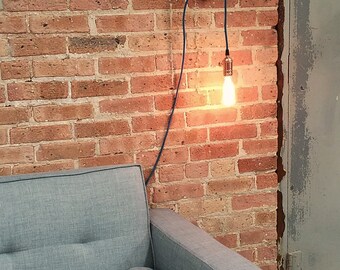 Plug In Pendant Light 15ft - 5 Color choices Includes Edison Bulb Modern Hanging Light- Industrial Light plugin Lighting Antique Lights