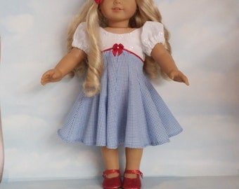 18 inch doll clothes- #309 DOROTHY Dress made to fit the American Girl Doll - FREE SHIPPING