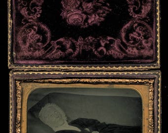 1/4 Post Mortem Tintype with Indiana Photographer Ad