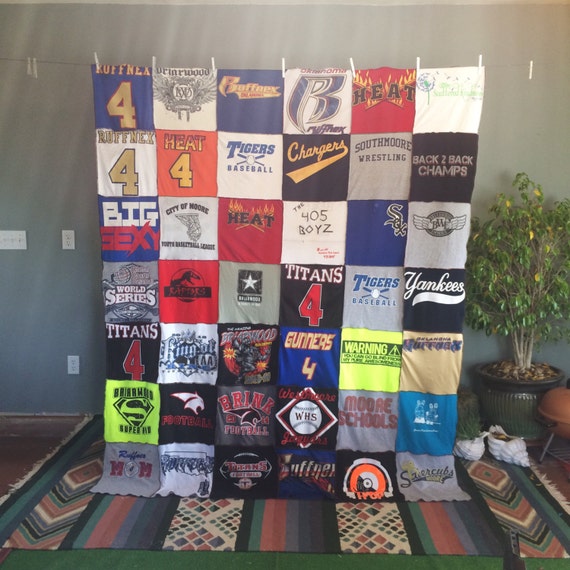 Tshirt Blanket Memory Quilt Custom Made to Order 42 by jdstarLtdCo