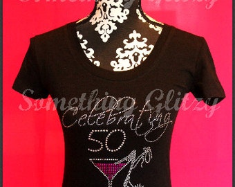 50th birthday shirt, Fabulous at 50 Bling Tank, celebrating 50 Shirt, 50th Birthday bling shirt, 50th Birthday, Fabulous at 50, 50 bling