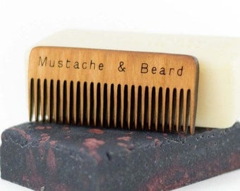 Wooden Comb - Beard Comb - Mustache Comb - Beard Care - Wood Comb - Boyfriend Gift - Handmade Comb - New Father - New Dad - Dad Gift