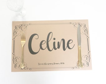Printable Placemats, Paper Placemats, Name Cards, Table Setting, Instant Download, Christmas Placemat, Thanksgiving Placemat, Dinner Party