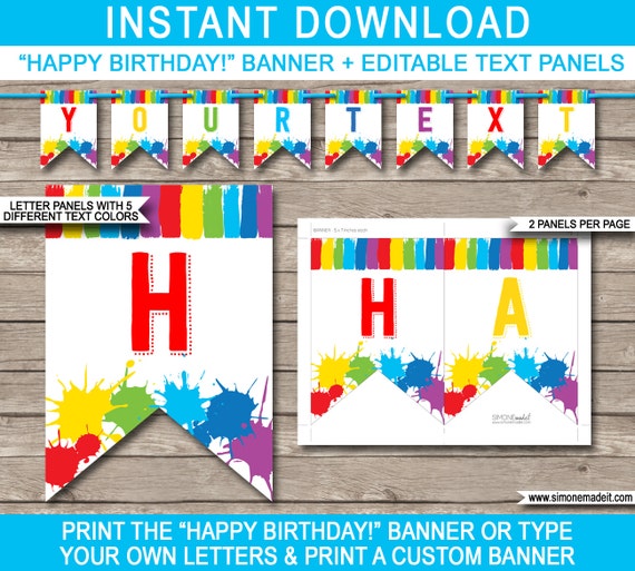 Art Party Banner Happy Birthday Banner Custom Banner Art