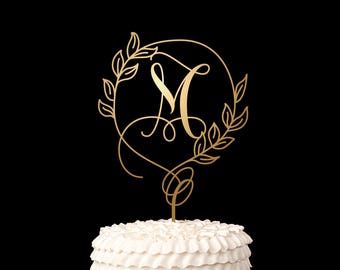 Single Letter Monogram Wedding Cake Topper with your Initial - Fairytale Collection