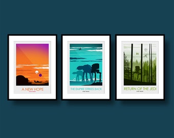 Star Wars Movie Poster Set - Poster Art Print - Wall Art - Poster Print