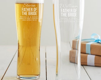 Personalised Father Of The Bride Pint Glass