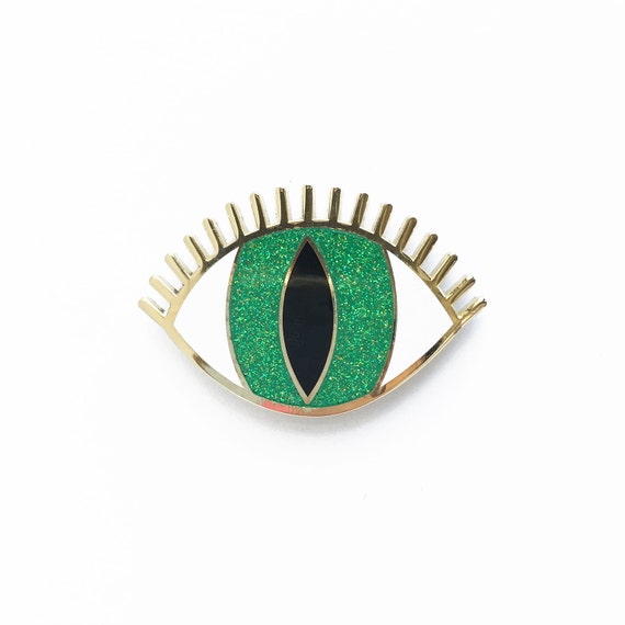 MAGIC EYE BROOCH green