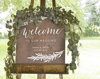 Welcome Wedding Sign, Wood Wedding Welcome Sign, Wooden Welcome Sign, Wood Wedding Signs, Custom Wedding Signs, Painted Wedding Sign