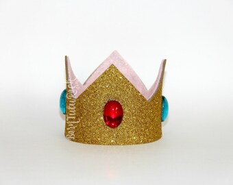 Princess Peach Crown // Gold Crown // Crown Headband // by Born TuTu Rock