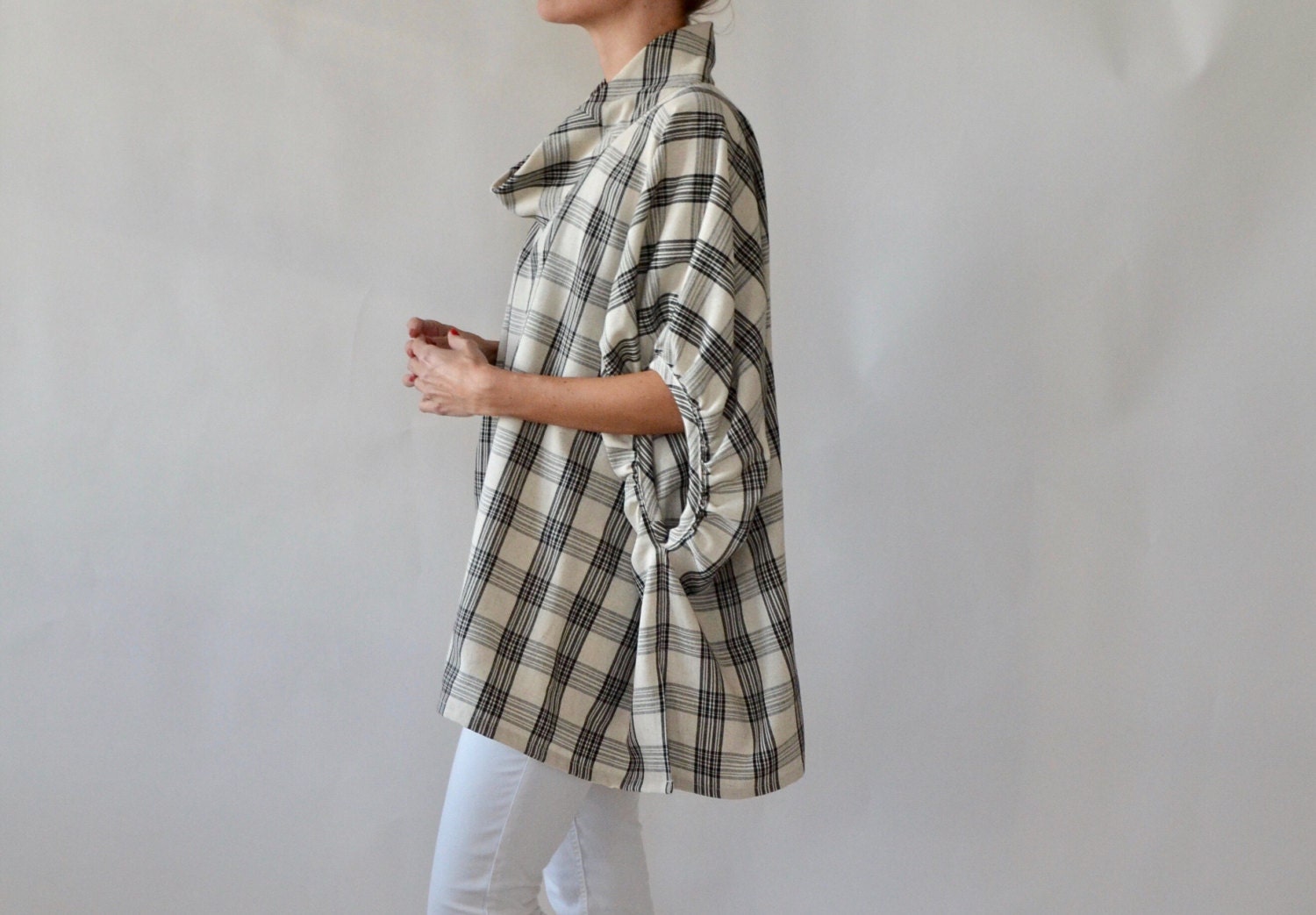 Womens linen smock / linen tunic / linen top / plus size
