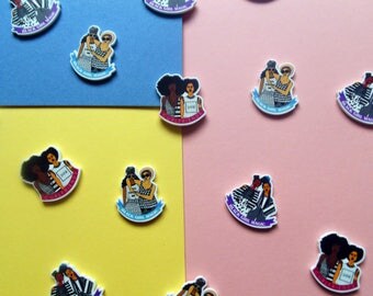 Brooch Babes ~ Black Girl Magic ~ Black Art ~ Acrylic ~ Jewelry ~ Pins ~ Natural Hair ~ Black Girls ~ Afro Art ~ Pin Set ~ Curlfriends