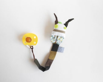 Zezling dummy clip | ZUPETA: soothie pacifier clip doll | baby accessory | binky buddy | camouflage monster softie doll with pacifier holder