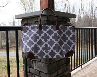 SPLIT YARN ZIPPY TOTE (L) / GRAY
