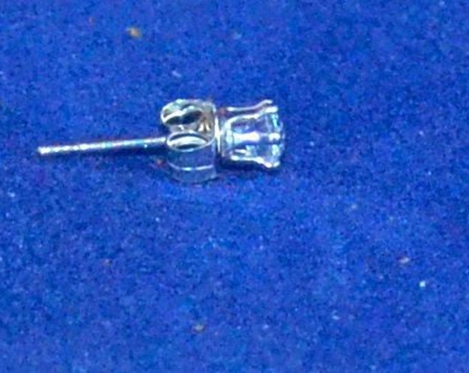Man's Aquamarine Studs, 3mm Round, Natural Set in Sterling Silver E1014M