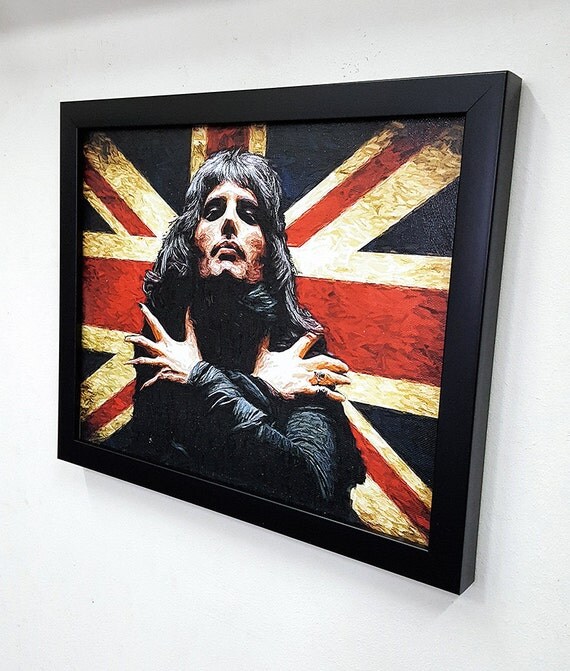 Freddie Mercury The Queen Framed Wall Art Giclee Canvas