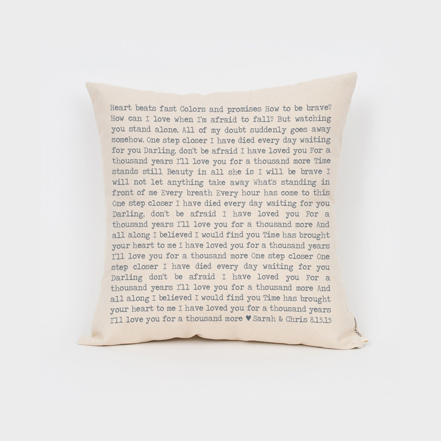 Custom Song Lyric Pillow Personalised Song Lyrics 2nd