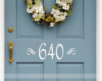 Front Door Number Decal Vinyl Number Door Decal Custom House Number Decal Front Door Decal Door Numbers Address Decal