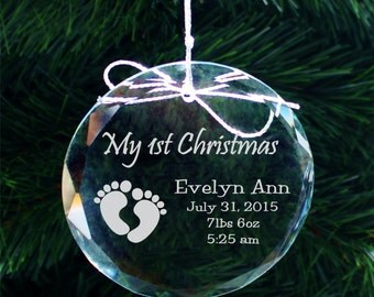 SHIPS FAST, Babys First Christmas Ornament, Baby's First Christmas Ornament, First Christmas Ornament Baby, Personalized Ornaments, COR005