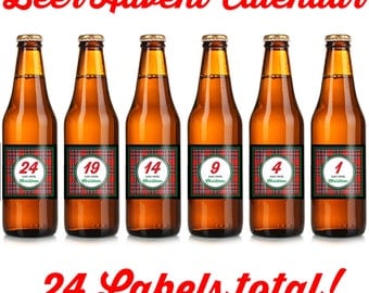 Christmas Beer Labels - Holiday Beer Label - Advent Beer - Advent Beer Calendar - Advent Calendar